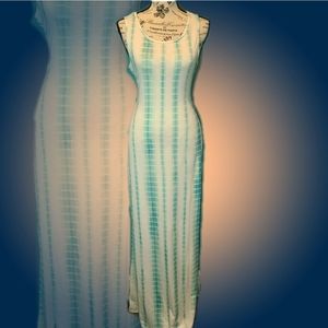 Turquoise Tie Die Maxi Dress